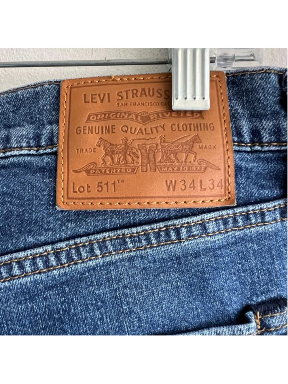Men's Levi's Slim Straight Jeans Waist 34 Blue